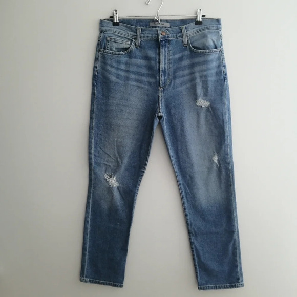 Joe's Jeans High Rise Straight Leg Ankle Jeans in Canella Distressing 31 (12) - Picture 3 of 16